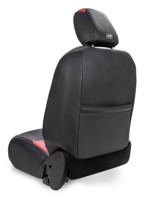 Jeep Wrangler JL 4 Door Seat Covers - Front - PRP Seats - Pocket Back - Black with Red Stitching - `18-`27 Jeep Wrangler JL 4 Door Seat Covers - Front - PRP Seats - Pocket Back - Black with Red Stitching - `18-`27